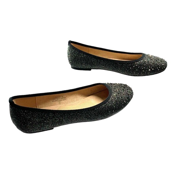 De Blossom GiGi-6 Black Shimmer Closed Toe Ballerina Flats 8 - Picture 3 of 8